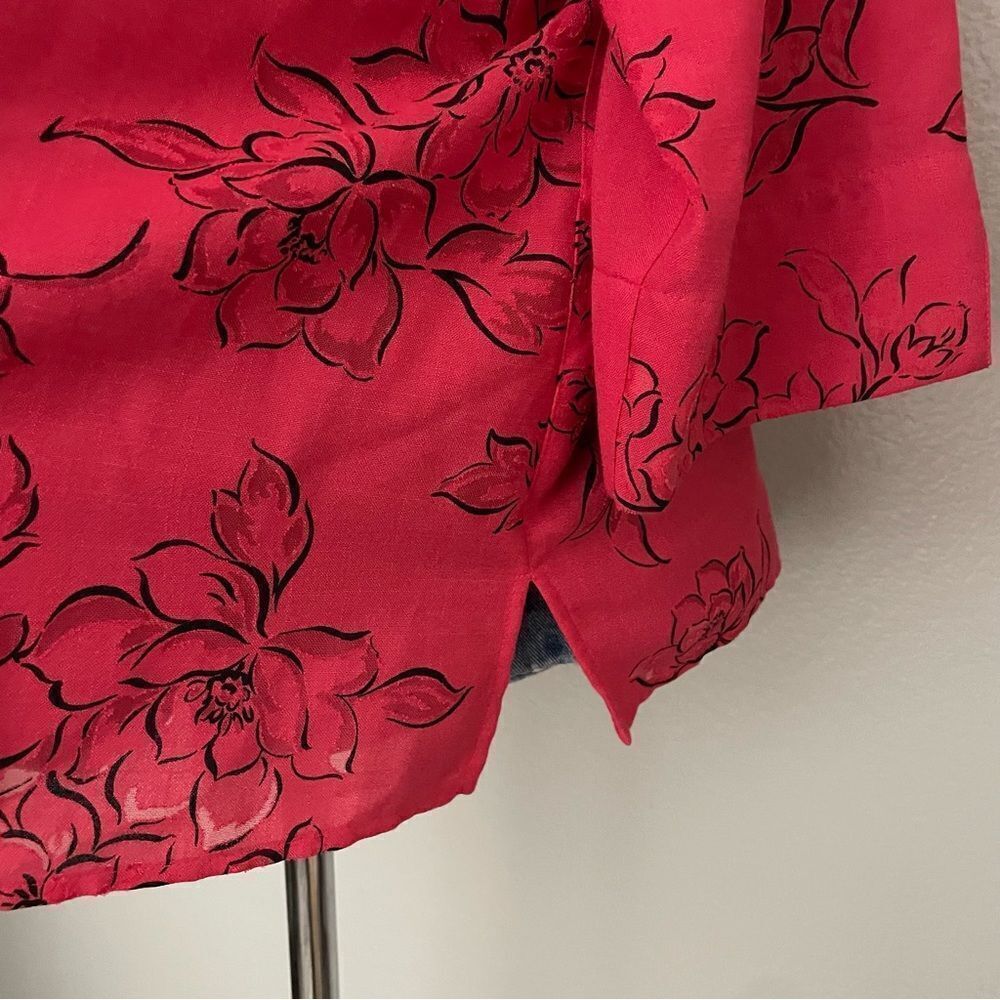 Deep Pink Airy Button Front Top - Picture 4 of 5